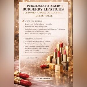 TWO BURBERRY LIPSTICKS customer appreciation gift